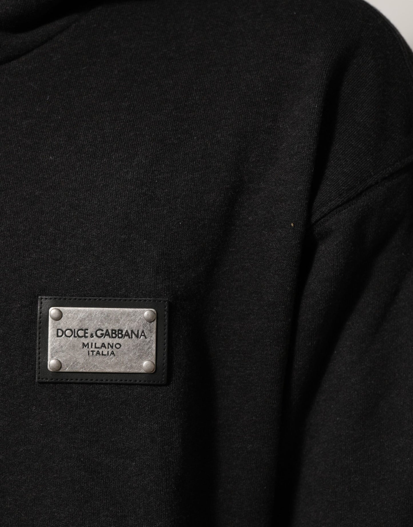 Dolce & Gabbana Schwarzes Logo FullZip Sweatshirt mit Kapuze Pullover