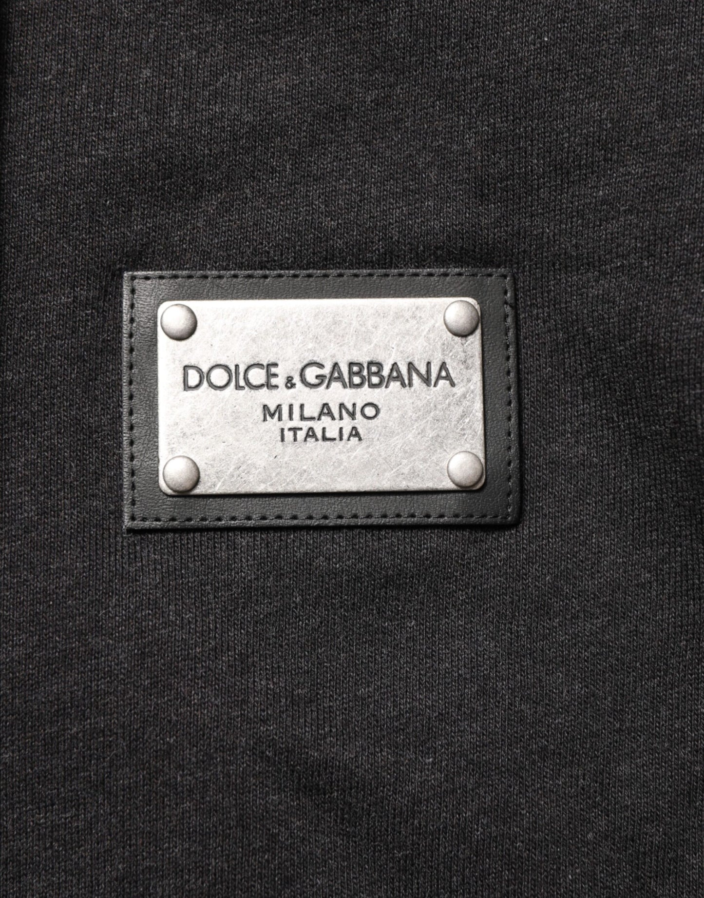 Dolce & Gabbana Schwarzes Logo FullZip Sweatshirt mit Kapuze Pullover