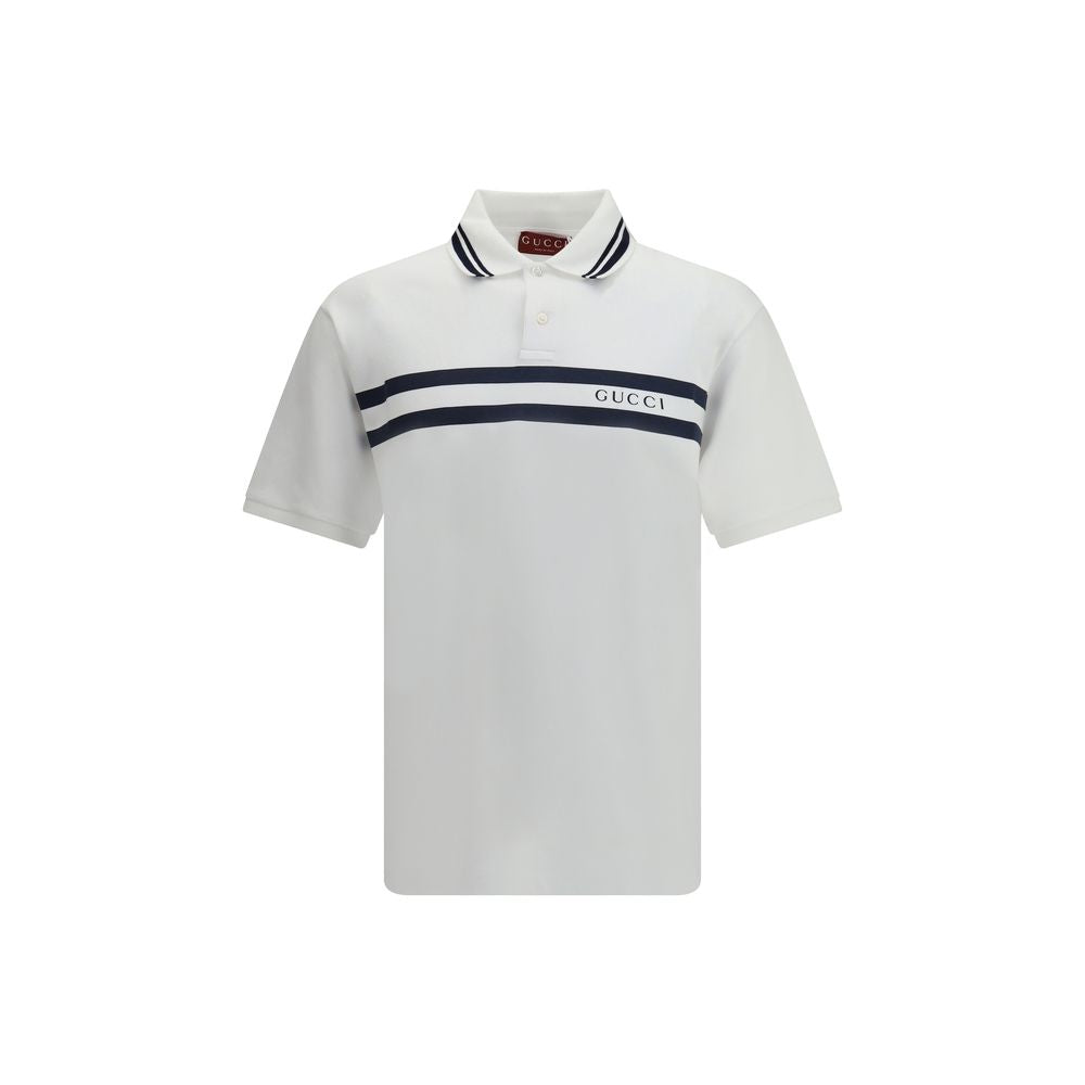 Gucci Baumwoll-Poloshirt in Weiß