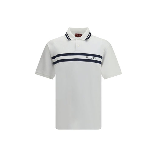 Gucci Baumwoll-Poloshirt in Weiß