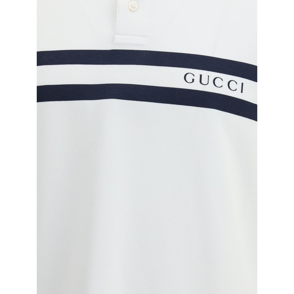 Gucci Baumwoll-Poloshirt in Weiß