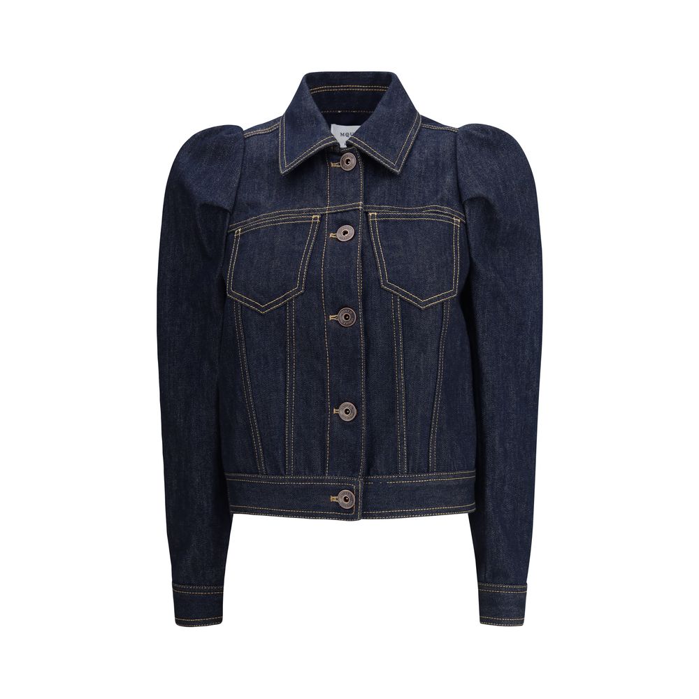 Alexander McQueen Baumwoll-Denim-Jacke in Blau