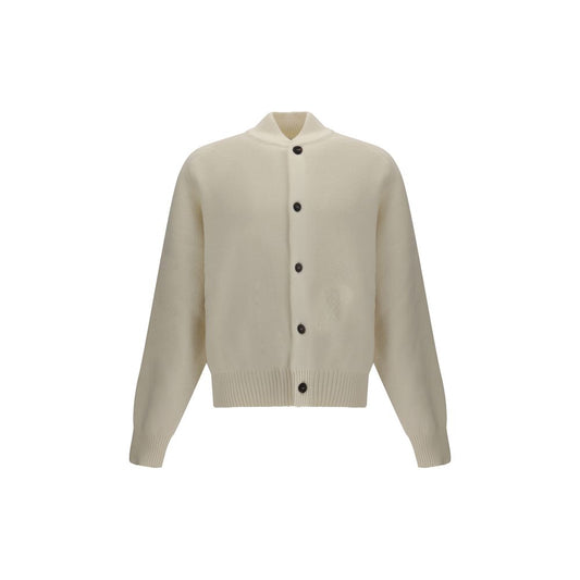 Jacquemus Weißer Fleece-Wollcardigan