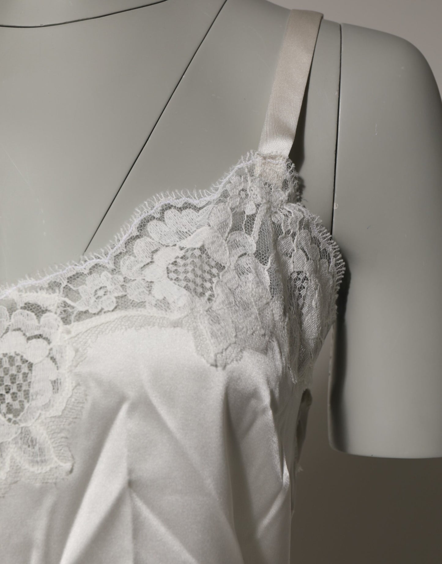 Dolce & Gabbana Off White Floral Lace Tank Lingerie Top Unterwäsche