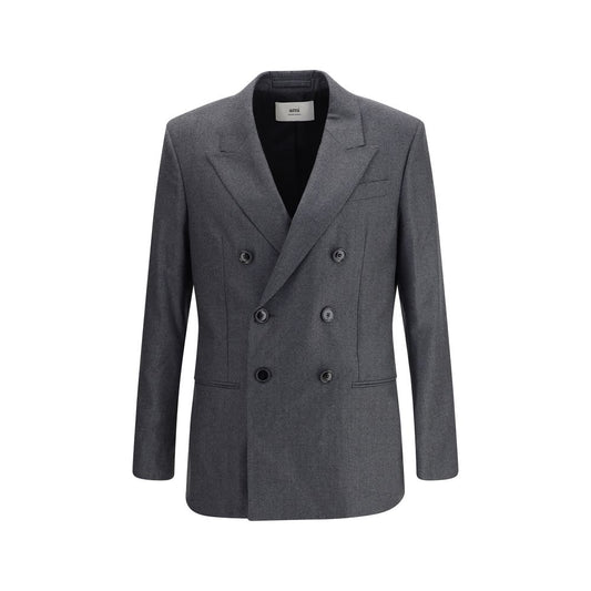 Ami Paris Eleganter Wollblazer aus Fleece in Grau