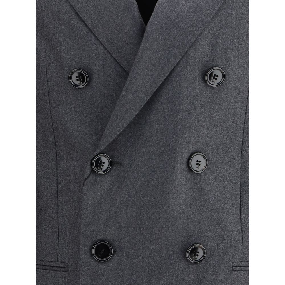 Ami Paris Eleganter Wollblazer aus Fleece in Grau