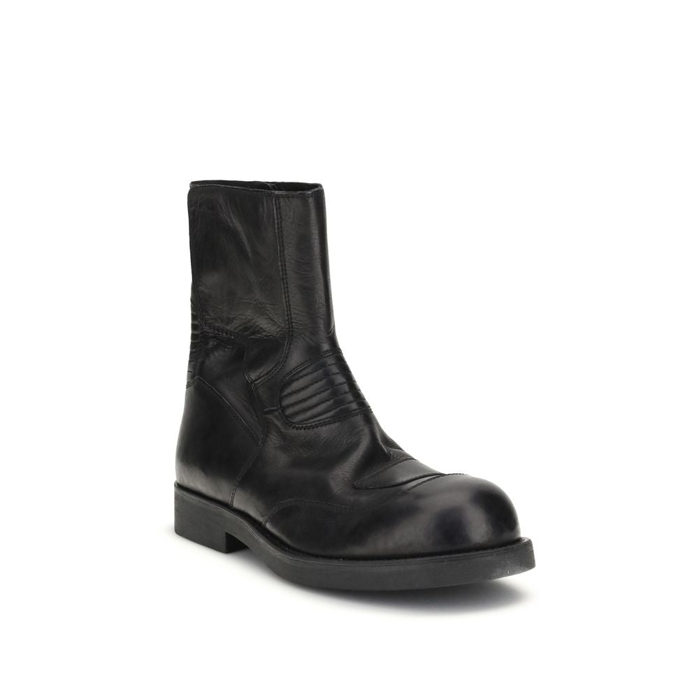 MM6 Schwarze Leder-Stiefeletten