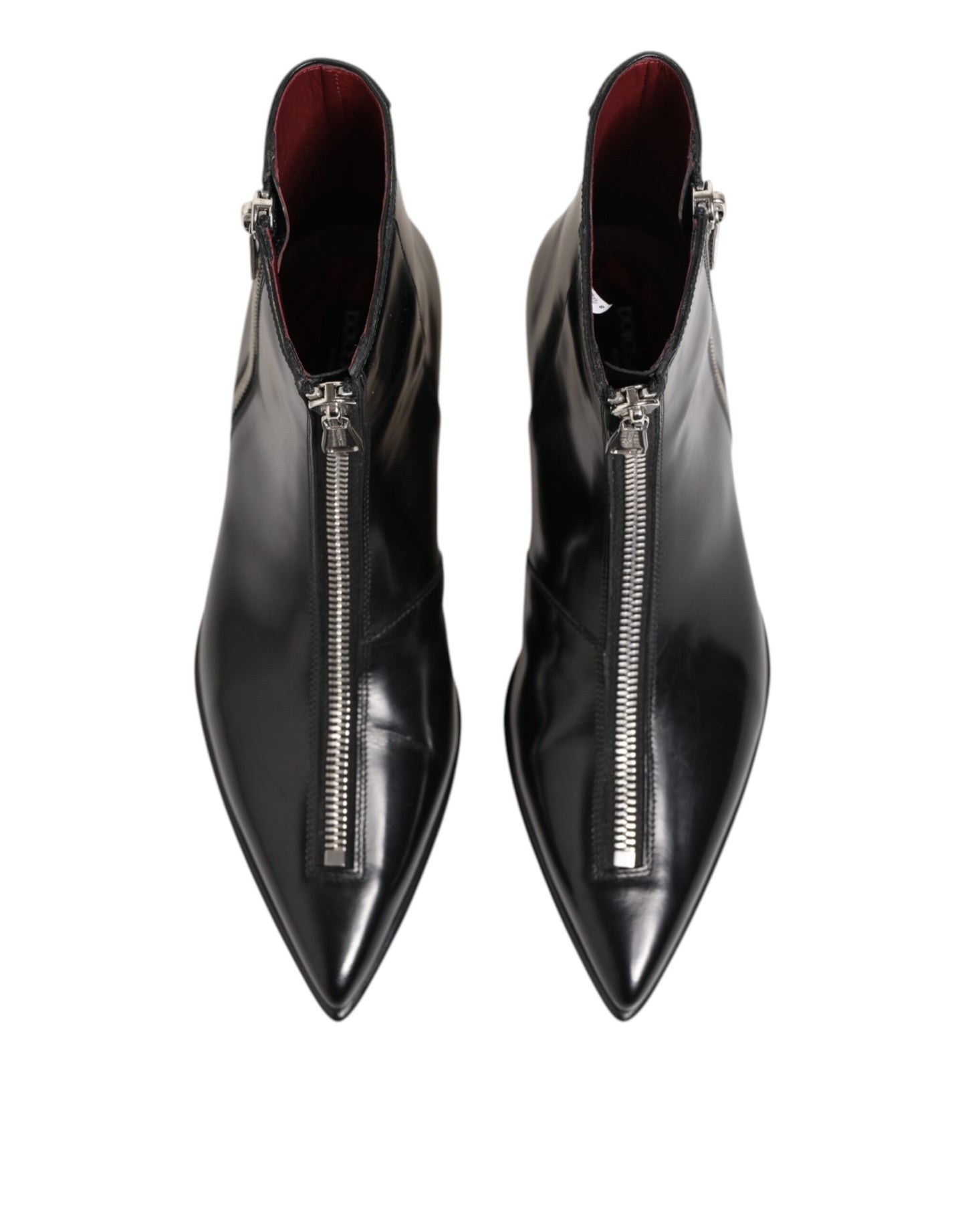 Dolce & Gabbana Schwarzes Kalbsleder Herren SHORT Stiefel Schuhe