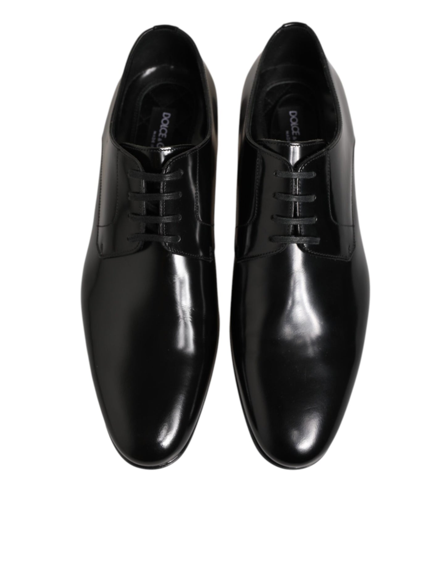 Dolce & Gabbana Schwarzes Kalbsleder Derby Herren Anzugschuhe