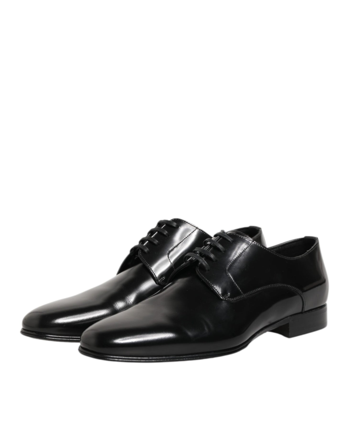 Dolce & Gabbana Schwarzes Kalbsleder Derby Herren Anzugschuhe