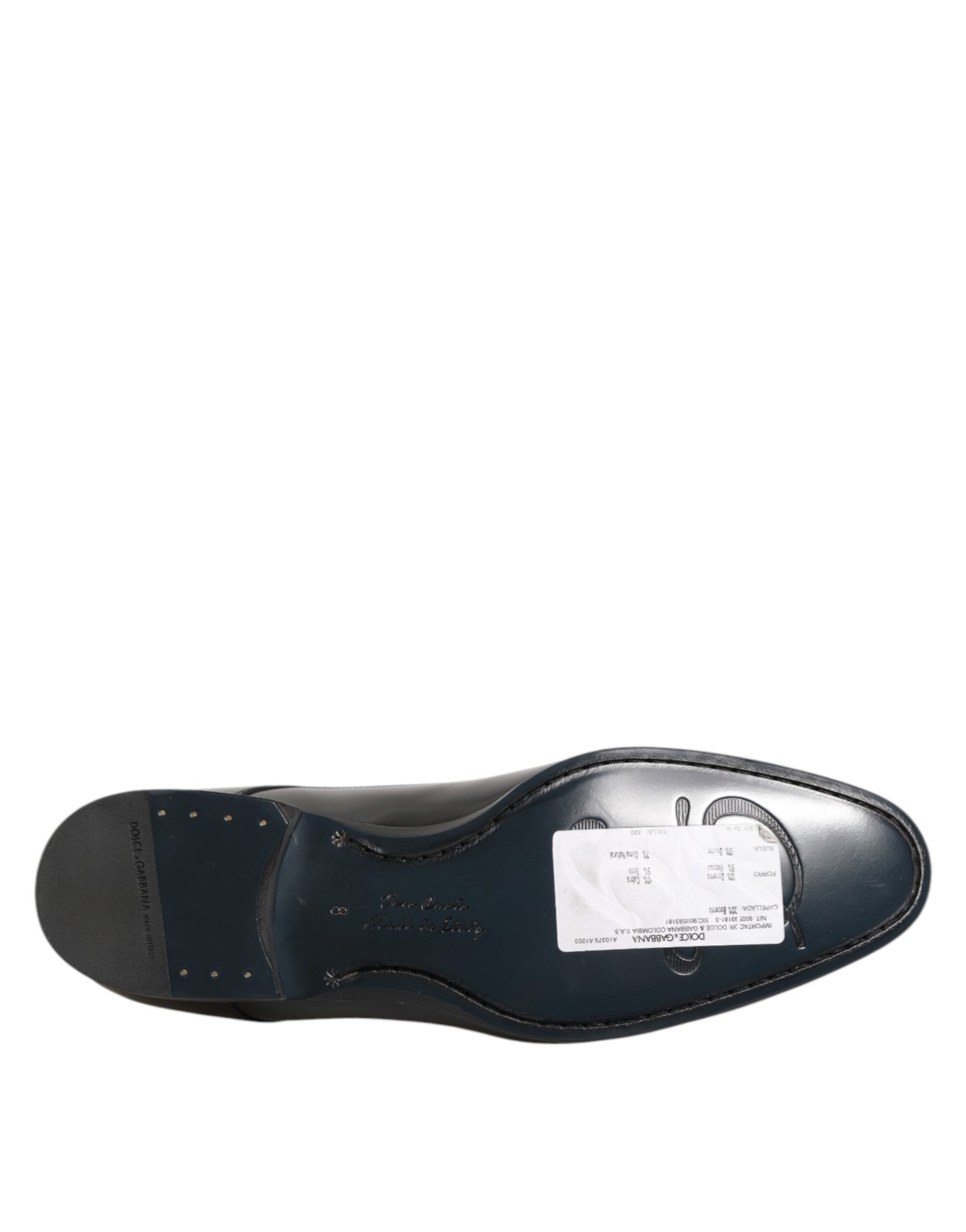 Dolce & Gabbana Schwarzes Kalbsleder Derby Herren Anzugschuhe