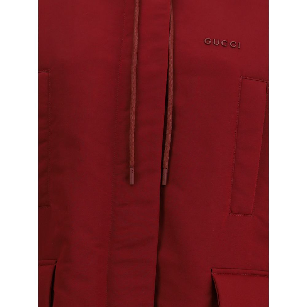 Gucci Polyester-Jacke in Bordeaux