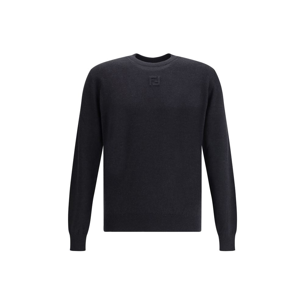 Fendi Schwarzer Woll-Fleece-Sweatshirt