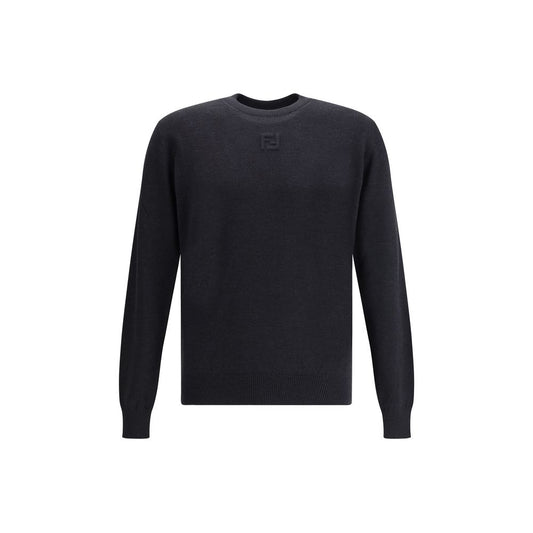 Fendi Schwarzer Woll-Fleece-Sweatshirt