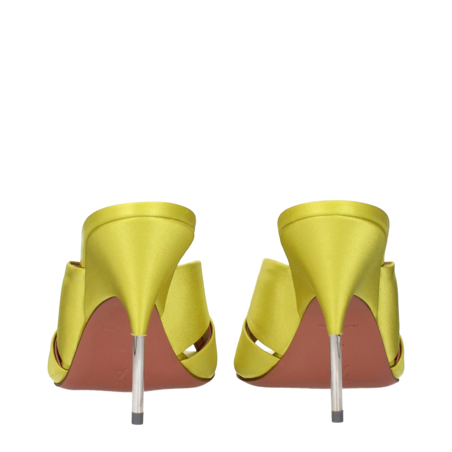 Amina Muaddi Grüne Satin-Stilettosandalen