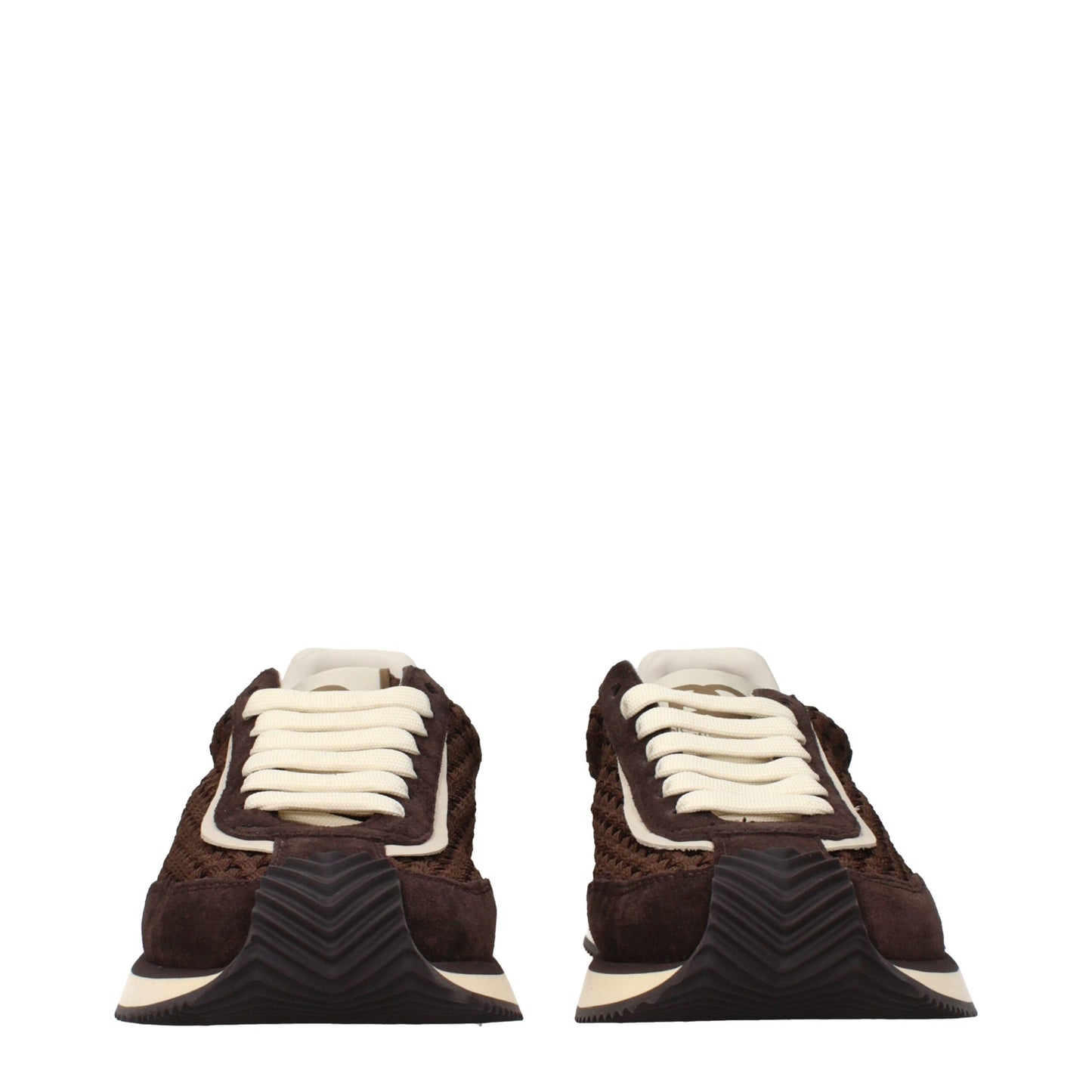 Dolce & Gabbana Braune Stoff-Sneaker mit niedrigem Schaft