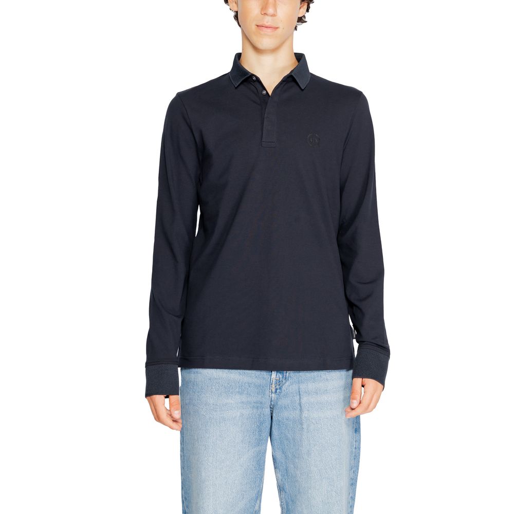 Armani Exchange Blaues Baumwoll-Langarmshirt