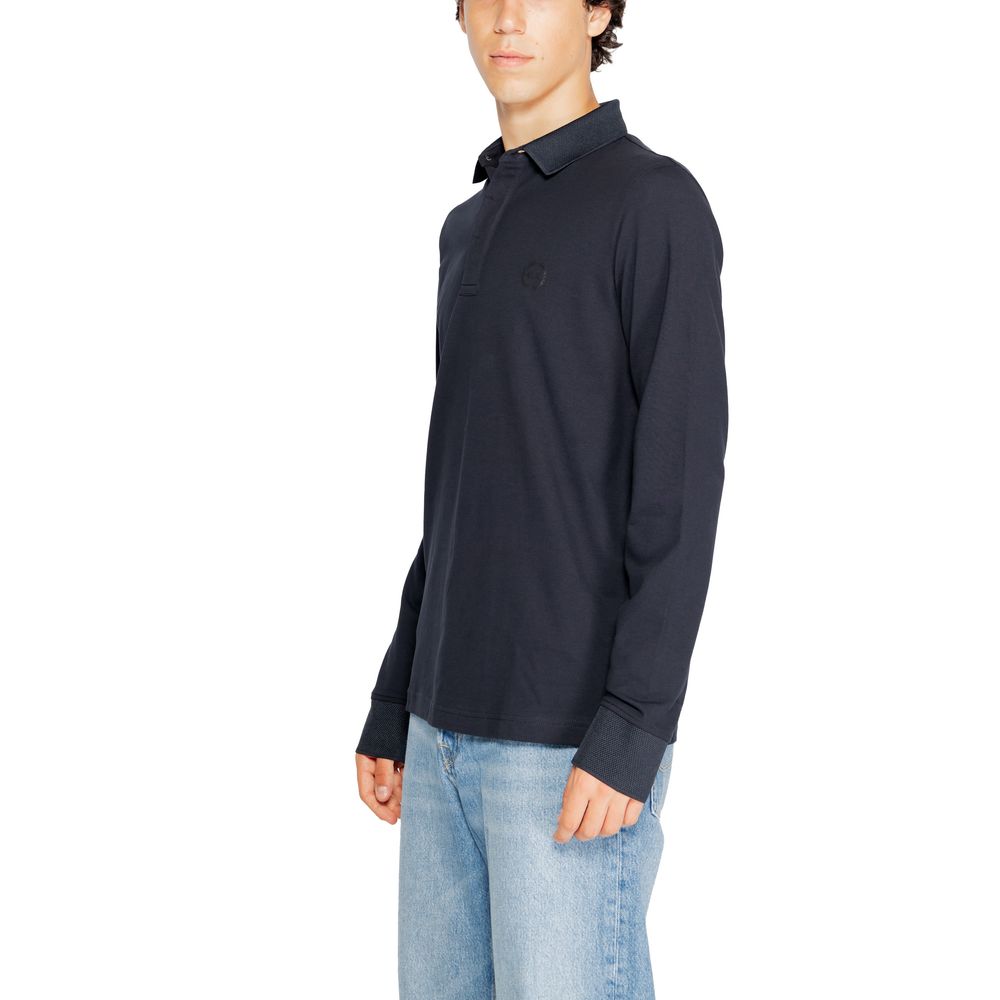 Armani Exchange Blaues Baumwoll-Langarmshirt