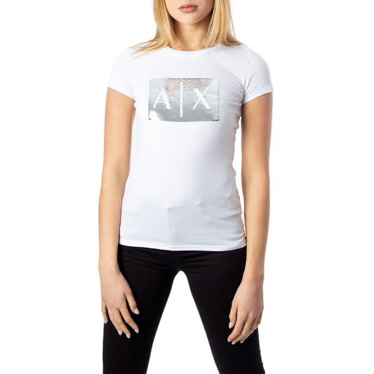 Armani Exchange T-Shirt aus weißer Baumwolle