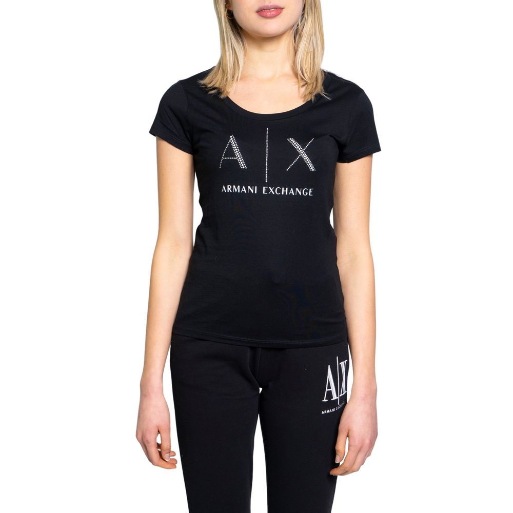 Armani Exchange Schwarzes T-Shirt aus Baumwolle