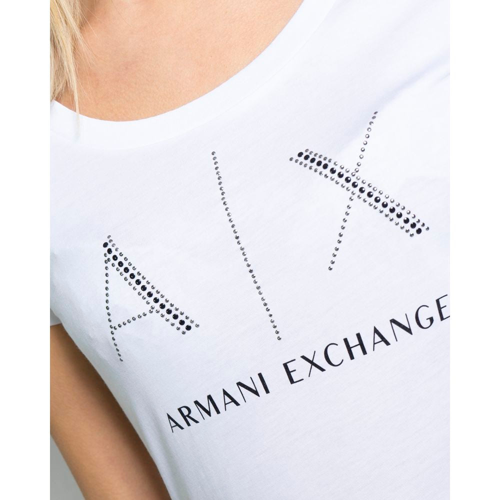 Armani Exchange T-Shirt aus weißer Baumwolle