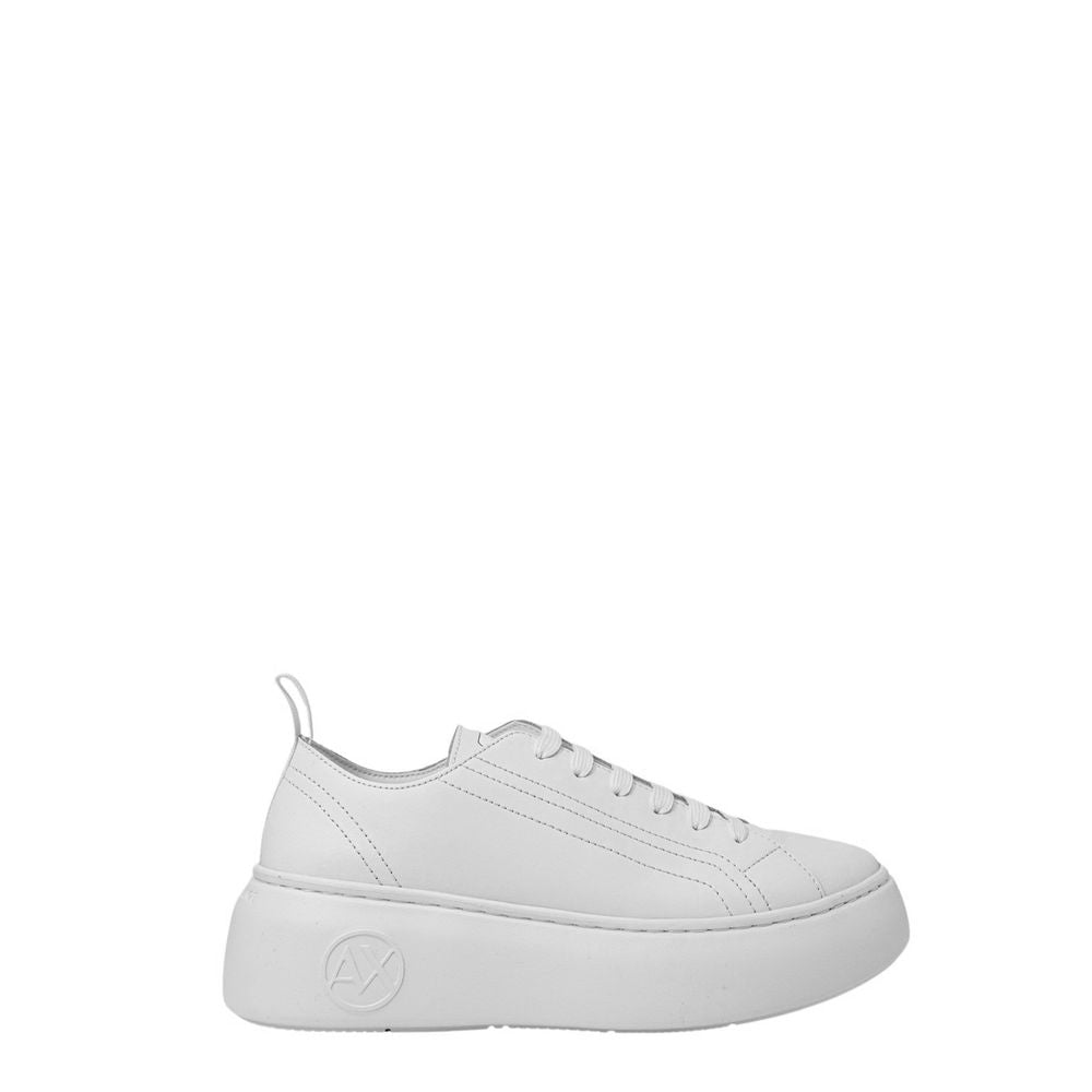 Armani Exchange Weiße Leder-Plateau-Sneaker