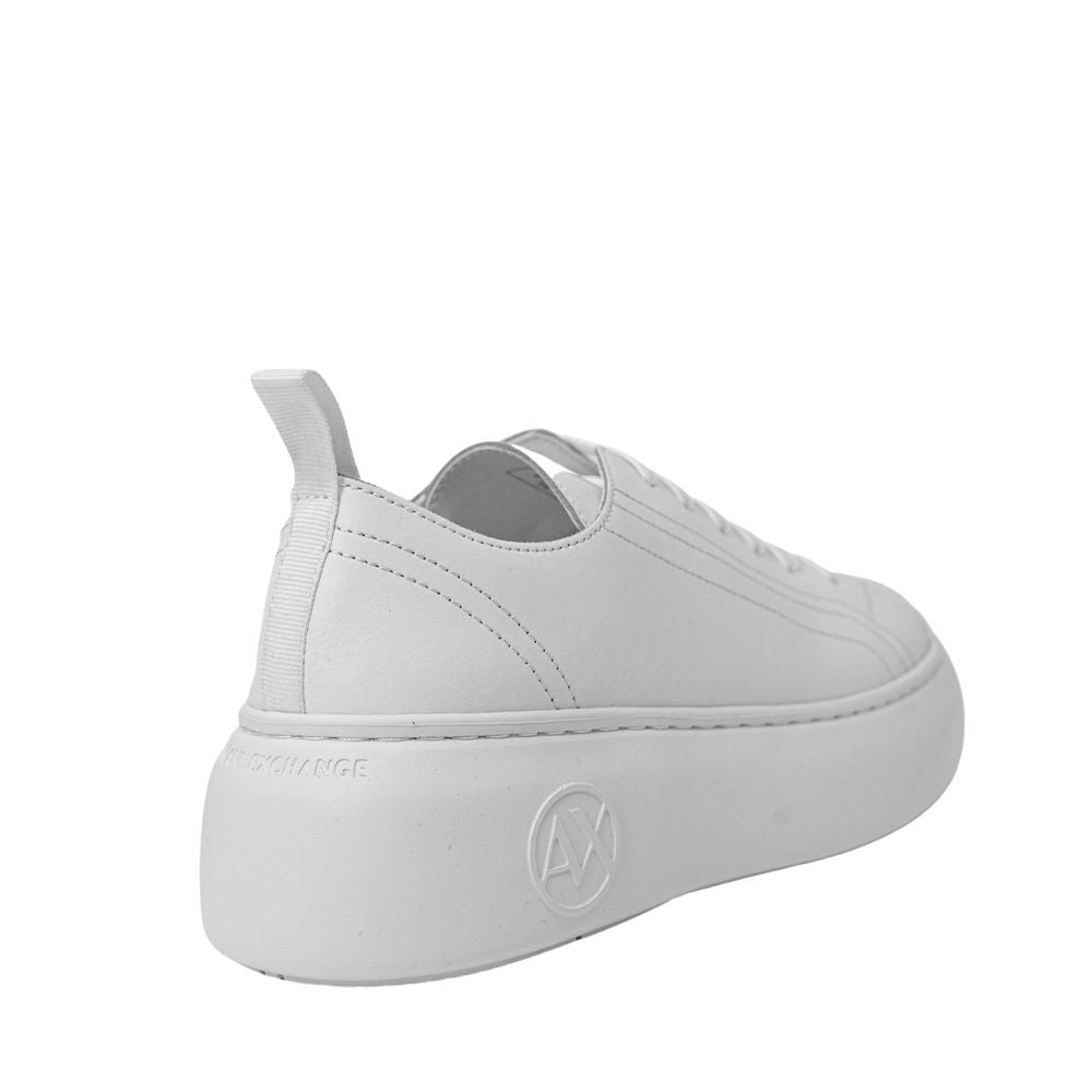 Armani Exchange Weiße Leder-Plateau-Sneaker
