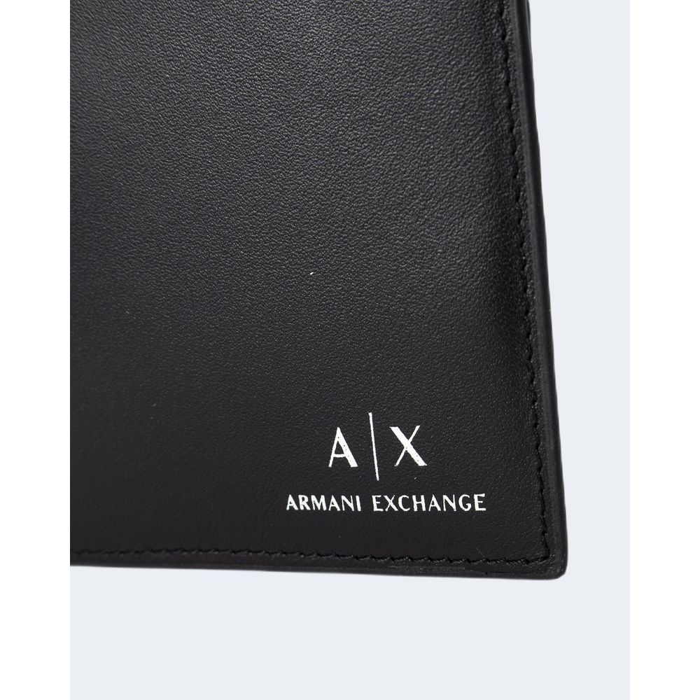 Armani Exchange Schwarzes Leder Portemonnaie