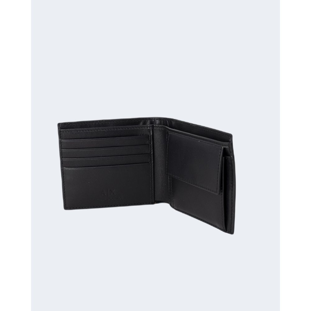 Armani Exchange Schwarzes Leder Portemonnaie