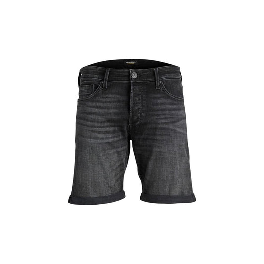 Jack Jones Schwarze Baumwoll-Bermuda-Shorts