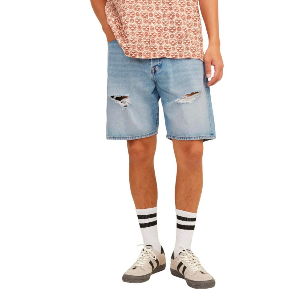 Jack Jones Hellblaue Baumwoll-Bermuda-Shorts