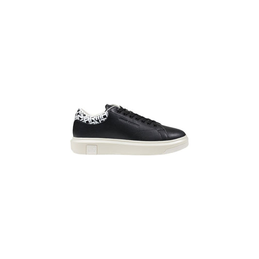 Armani Exchange Schwarze und Weiße Leder-Sneaker Low-Top