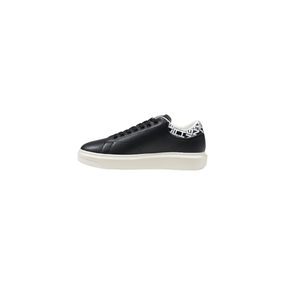Armani Exchange Schwarze und Weiße Leder-Sneaker Low-Top