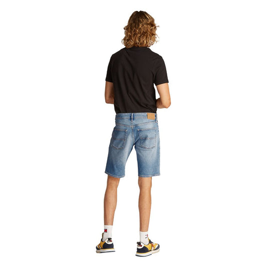 Tommy Hilfiger Jeans Hellblaue Bermudashorts aus recyceltem Baumwoll-Mix