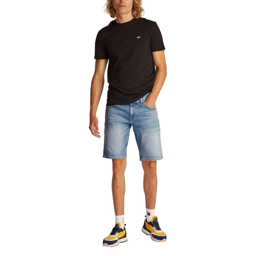 Tommy Hilfiger Jeans Hellblaue Bermudashorts aus recyceltem Baumwoll-Mix