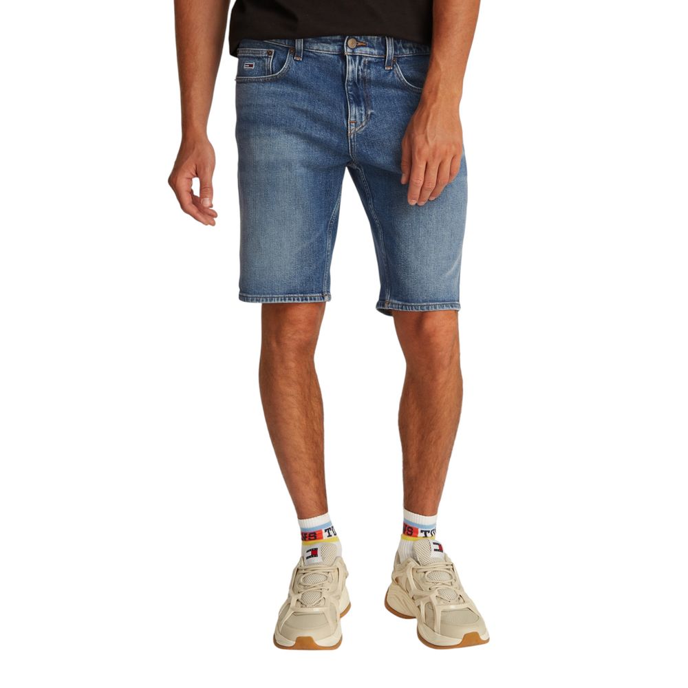 Tommy Hilfiger Jeans Blaue Bermuda-Shorts aus recyceltem Baumwoll-Mix