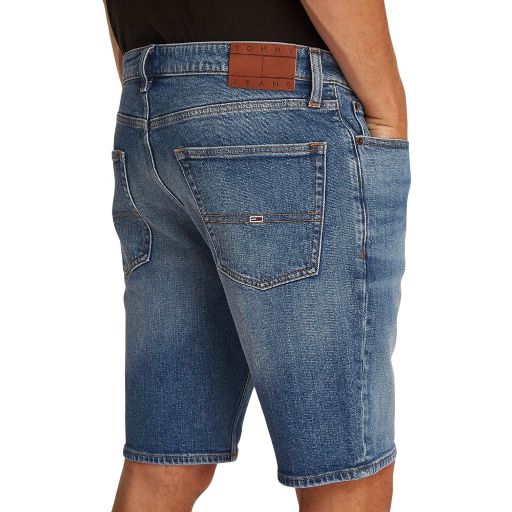 Tommy Hilfiger Jeans Blaue Bermuda-Shorts aus recyceltem Baumwoll-Mix