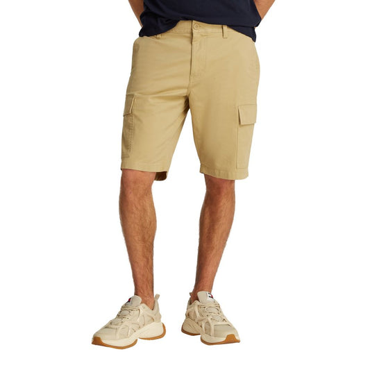 Tommy Hilfiger Jeans Beigefarbene Baumwoll-Bermuda-Shorts