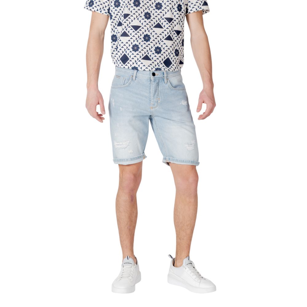 Antony Morato Hellblaue Baumwoll-Bermuda-Shorts