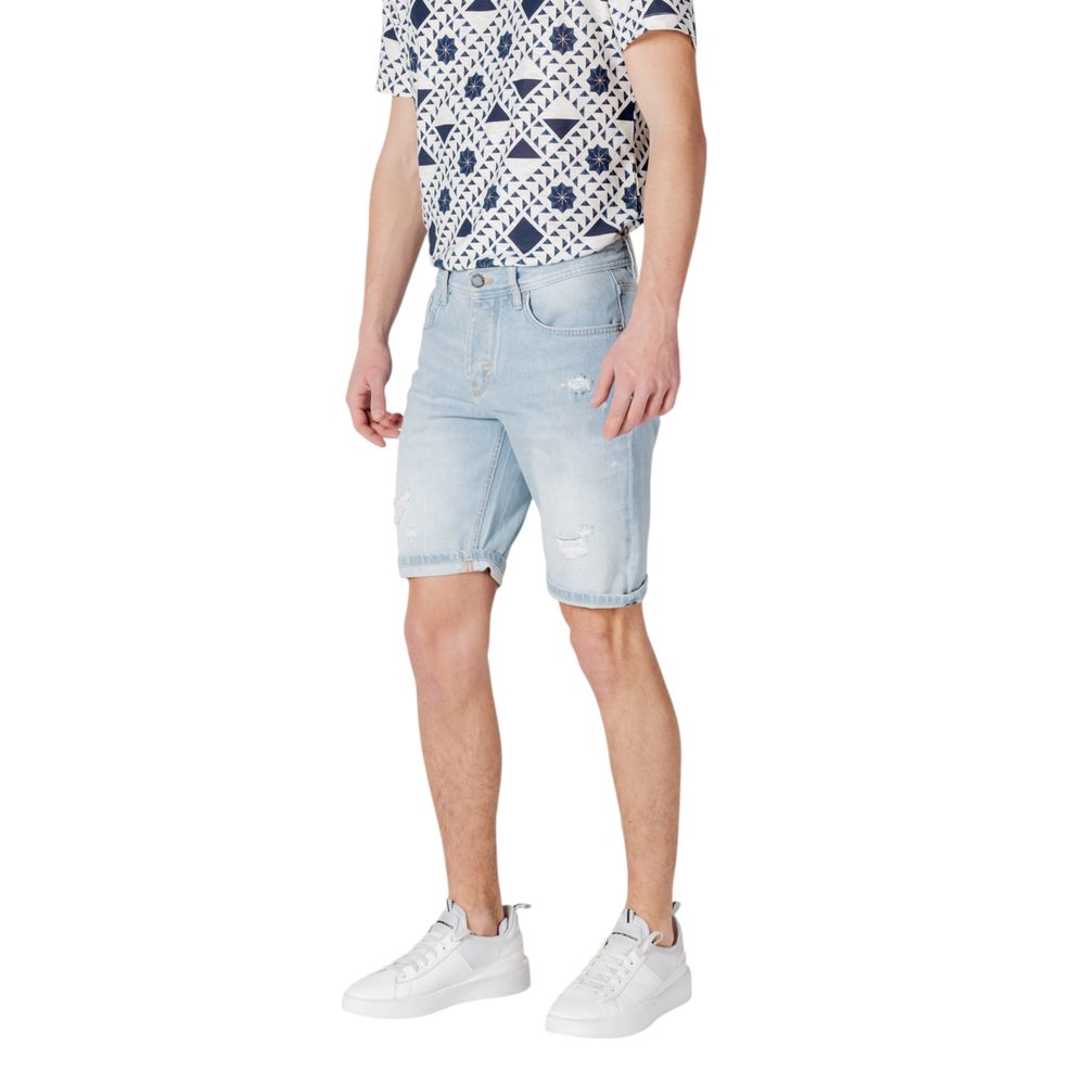 Antony Morato Hellblaue Baumwoll-Bermuda-Shorts