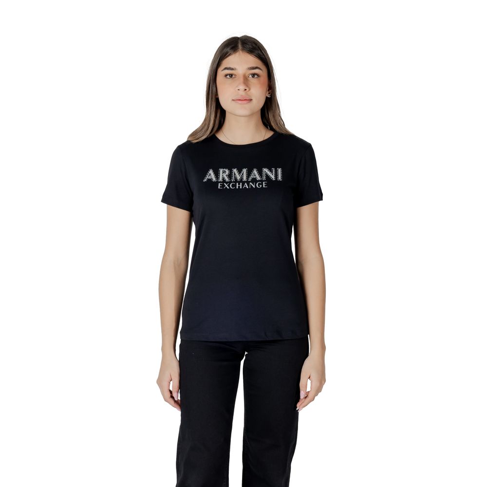 Armani Exchange Schwarzes T-Shirt aus Baumwolle