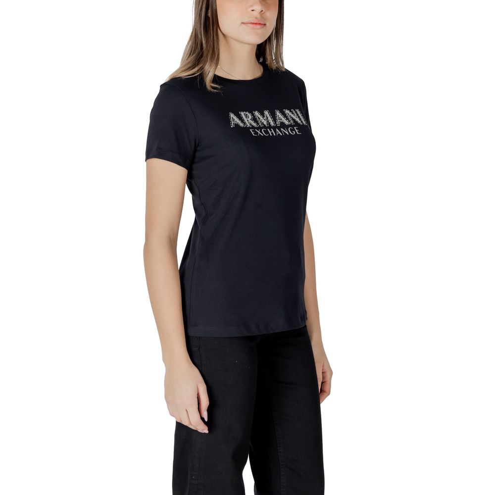 Armani Exchange Schwarzes T-Shirt aus Baumwolle