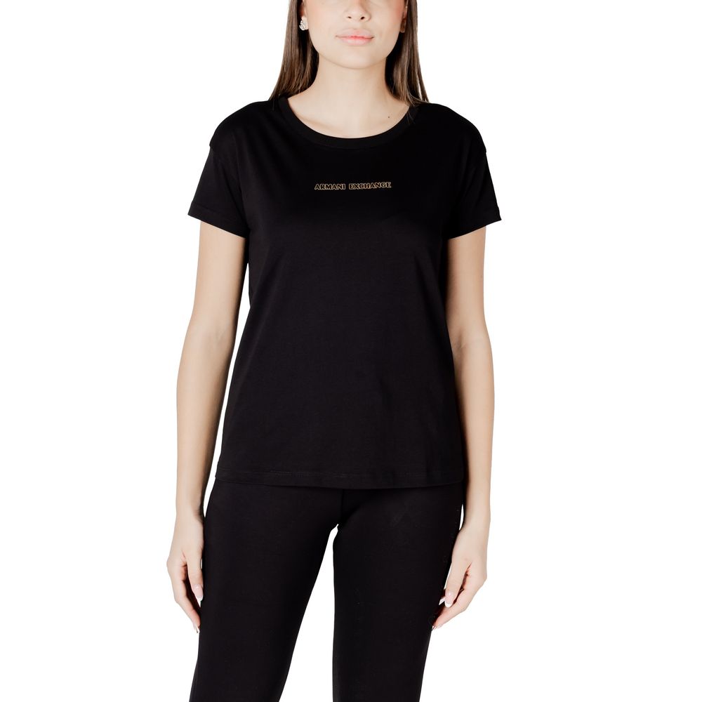 Armani Exchange Schwarzes T-Shirt aus Baumwolle