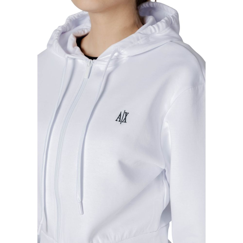 Armani Exchange Baumwoll-Kapuzenpullover in Weiß