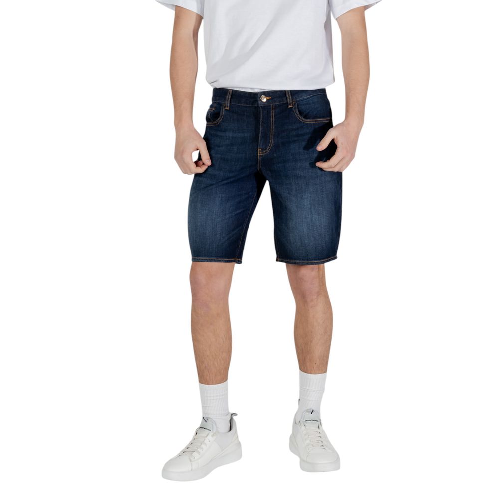 Armani Exchange Blaue Baumwoll-Bermuda-Shorts
