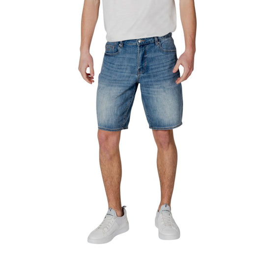 Armani Exchange Blaue Polyester-Bermuda-Shorts