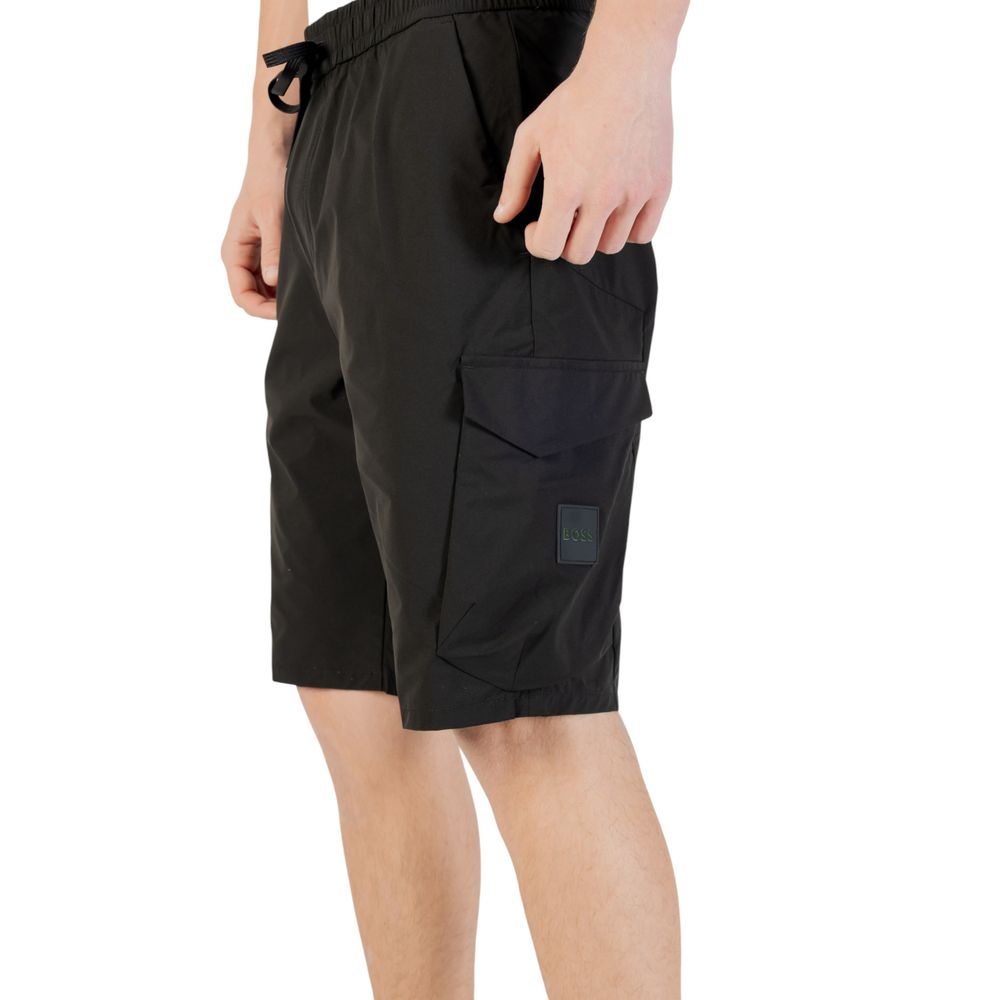 Hugo Boss Schwarze Polyester-Bermuda-Shorts