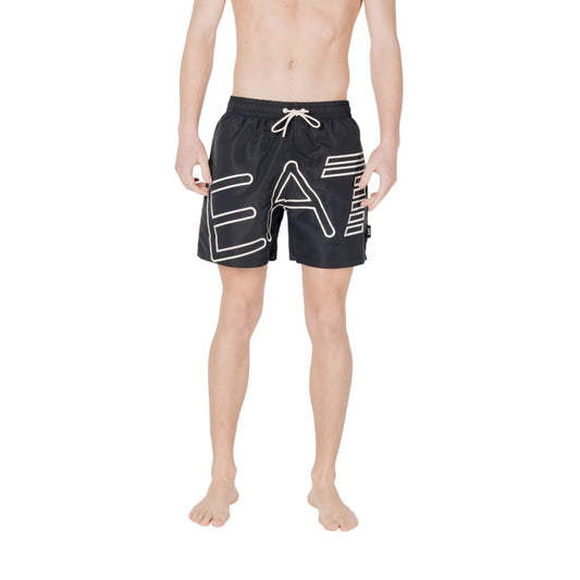 EA7 Emporio Armani Schwarze Badeshorts aus Polyester