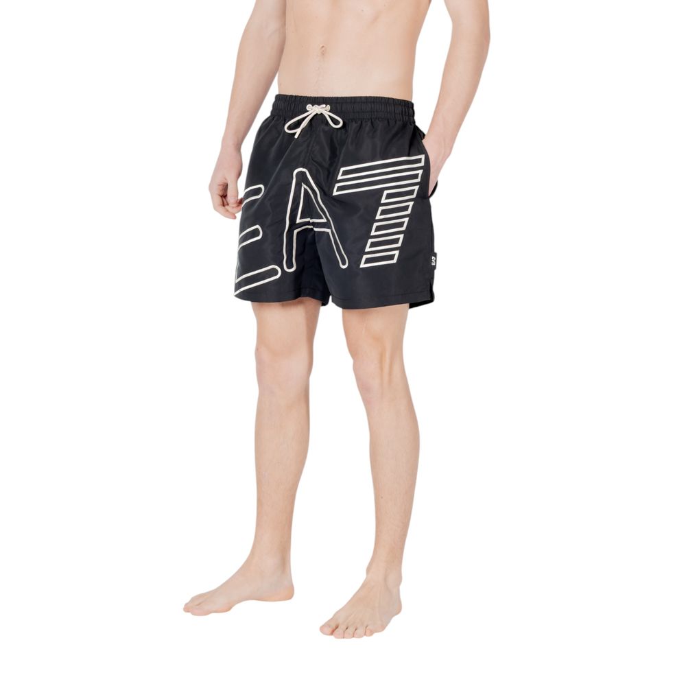EA7 Emporio Armani Schwarze Badeshorts aus Polyester