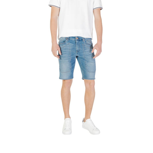 Jeckerson Hellblaue Baumwoll-Bermuda-Shorts
